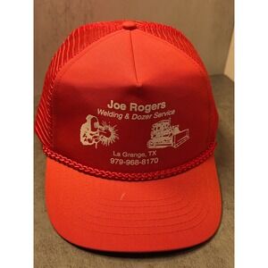 Four Seasons Joe Rogers Welding Dozer Service Red Trucker Hat Snapback Texas